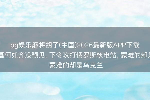 pg娱乐麻将胡了(中国)2026最新版APP下载 泽连斯基何如齐没预见， 下令攻打俄罗斯核电站， 蒙难的却是乌克兰
