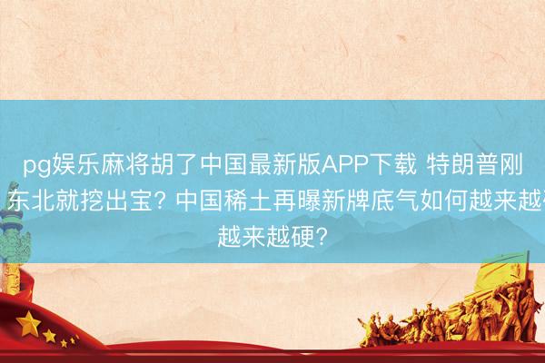 pg娱乐麻将胡了中国最新版APP下载 特朗普刚走， 东北就挖出宝? 中国稀土再曝新牌底气如何越来越硬?