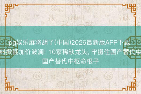 pg娱乐麻将胡了(中国)2026最新版APP下载 半导体材料掀翻加价波澜! 10家稀缺龙头， 牢攥住国产替代中枢命根子