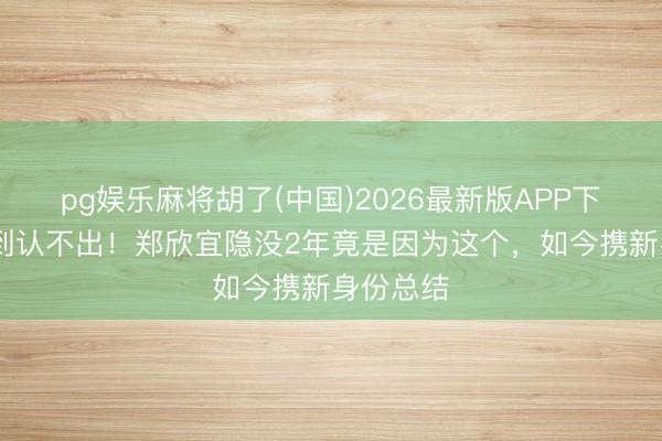 pg娱乐麻将胡了(中国)2026最新版APP下载 暴瘦到认不出!郑欣宜隐没2年竟是因为这个,如今携新身份总结